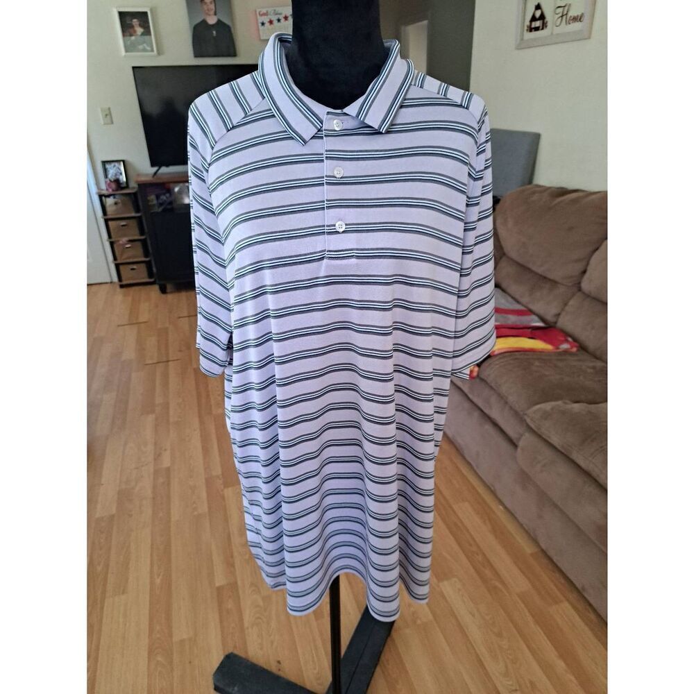 XXL Golf America Short Sleeve Polo Golf Casual Athleisure Shirt Purple Blue